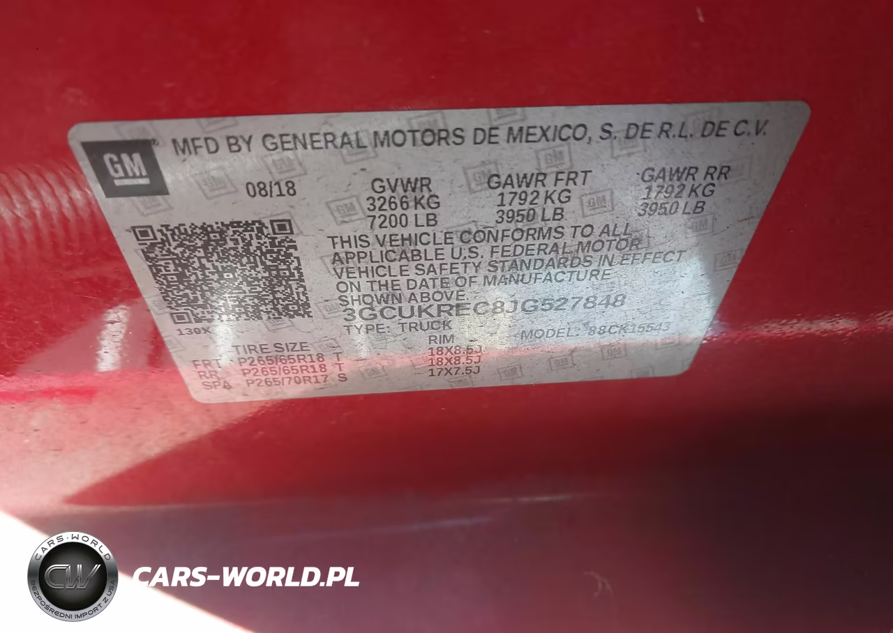 2018 Chevrolet Silverado 1500 2Lt VIN:3GCUKREC8JG527848 - 9