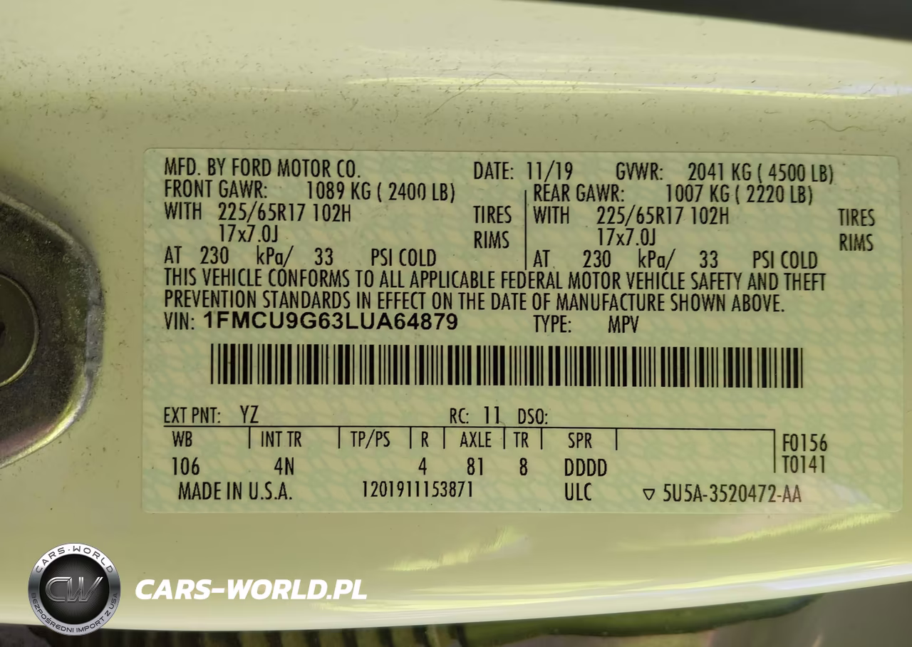 2020 Ford Escape Se VIN:1FMCU9G63LUA64879 - 9