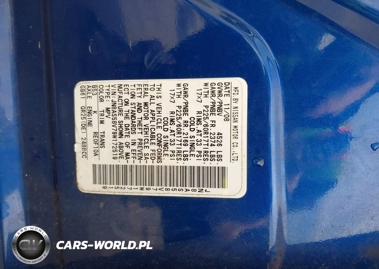 2009 Nissan Rogue Sl VIN:JN8AS58V79W172519 - 9