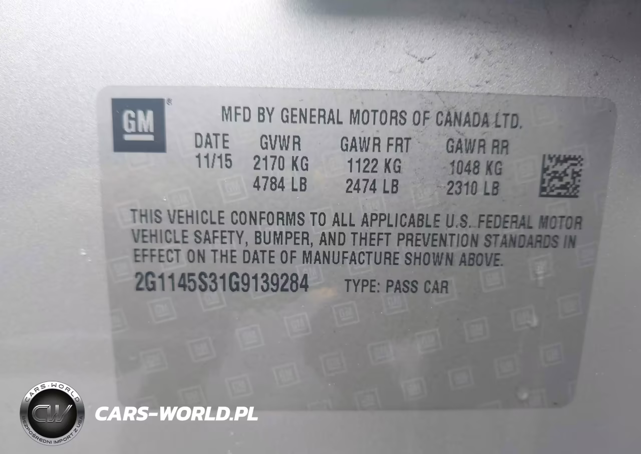 2016 Chevrolet Impala 2Lz VIN:2G1145S31G9139284 - 9