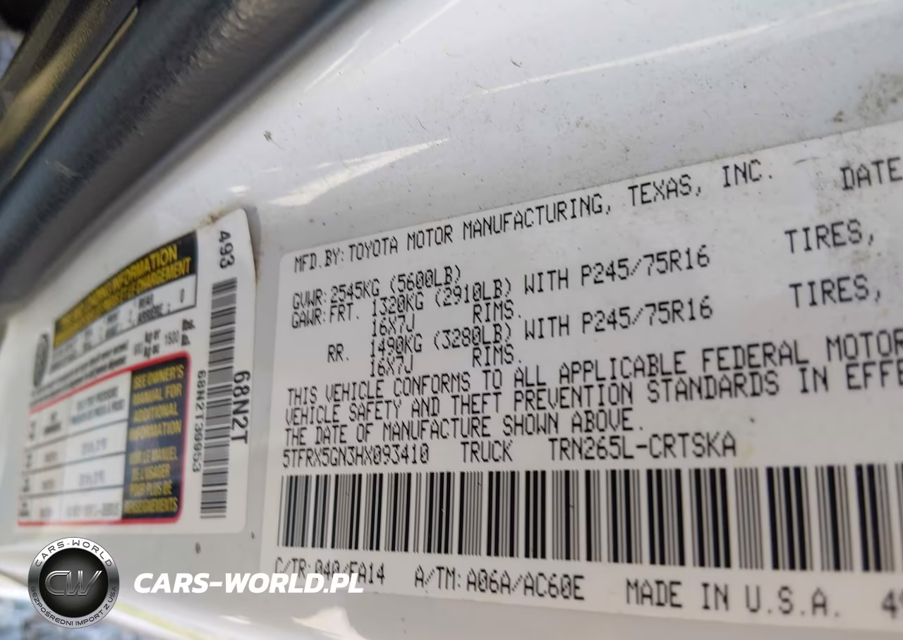 2017 Toyota Tacoma Sr VIN:5TFRX5GN3HX093410 - 9