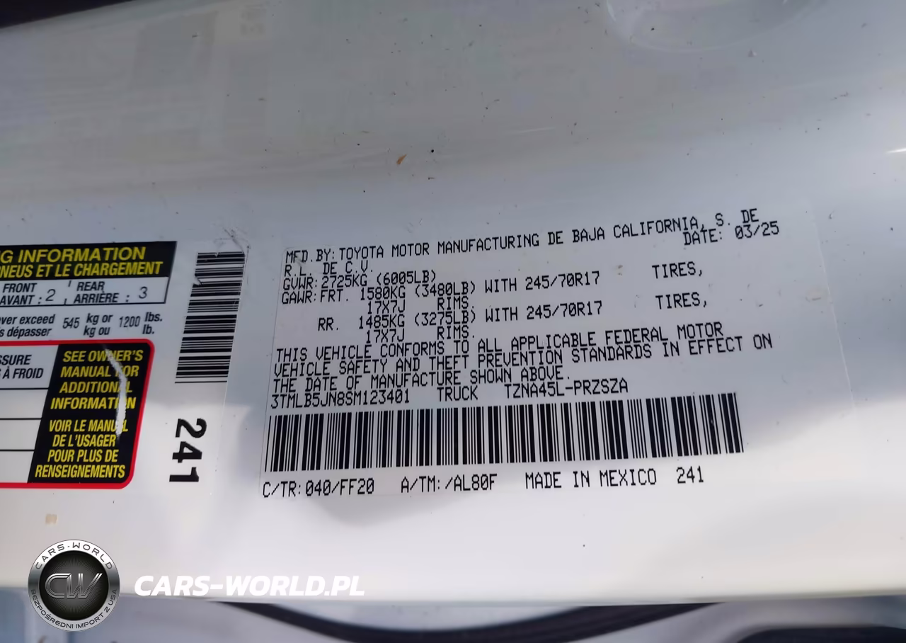2025 Toyota Tacoma Sr5 VIN:3TMLB5JN8SM123401 - 9