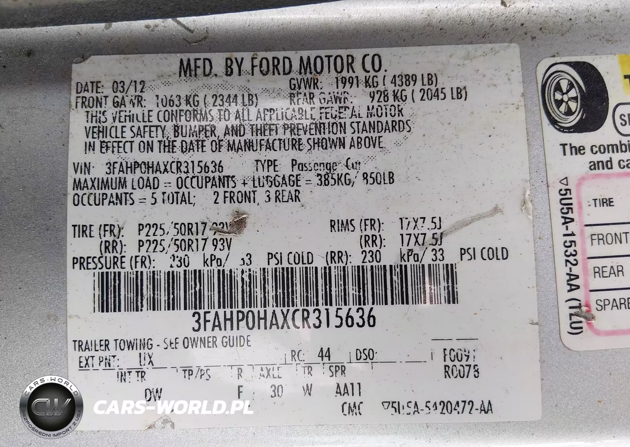 2012 Ford Fusion Se VIN:3FAHP0HAXCR315636 - 9
