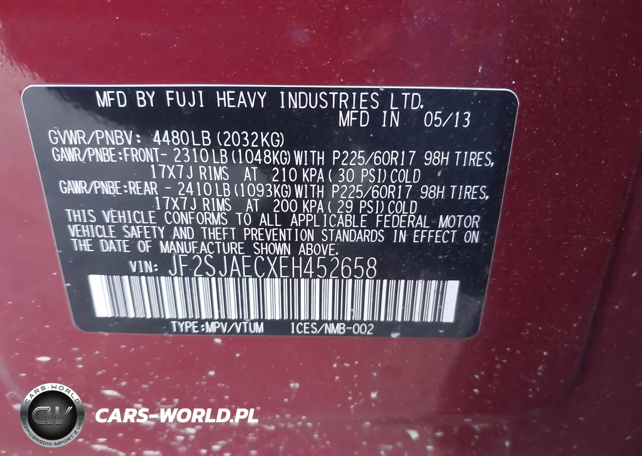 2014 Subaru Forester 2.5I Premium VIN:JF2SJAECXEH452658 - 9