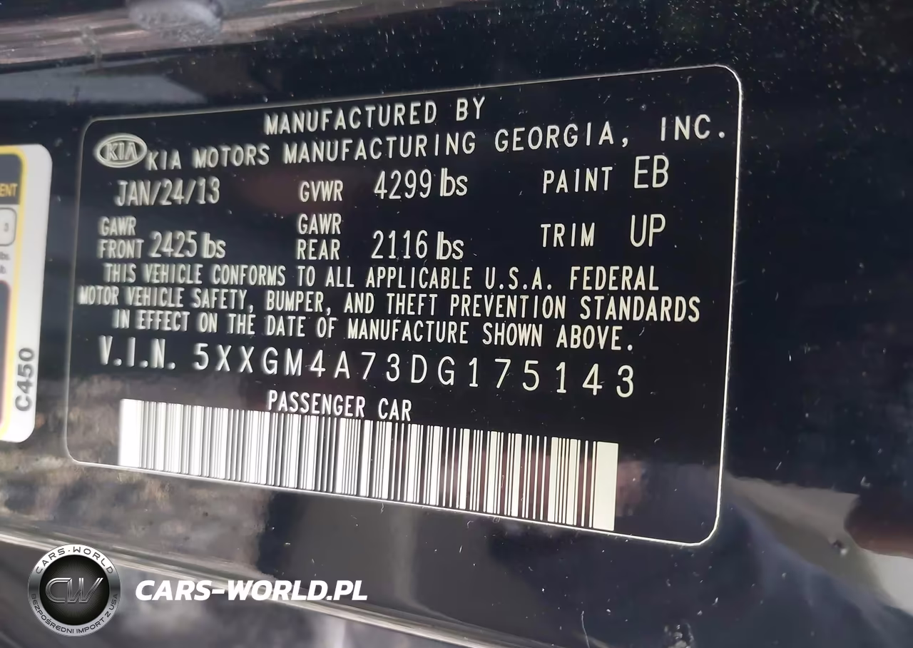 2013 Kia Optima Lx VIN:5XXGM4A73DG175143 - 9