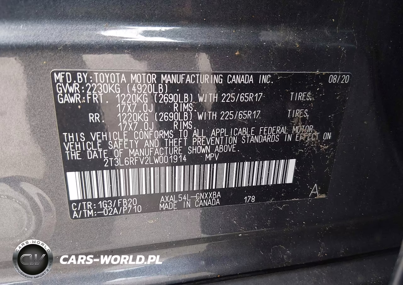 2020 Toyota Rav4 Hybrid Le VIN:2T3L6RFV2LW001914 - 9