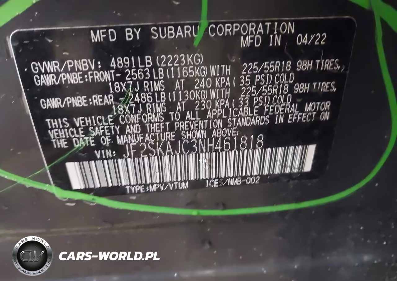 2022 Subaru Forester Sport VIN:JF2SKAJC3NH461818 - 9