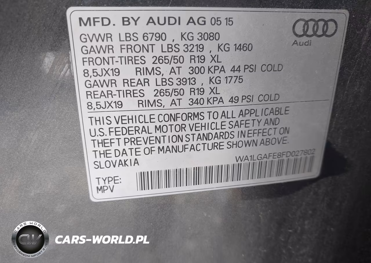 2015 Audi Q7 3.0T Premium VIN:WA1LGAFE8FD027802 - 9