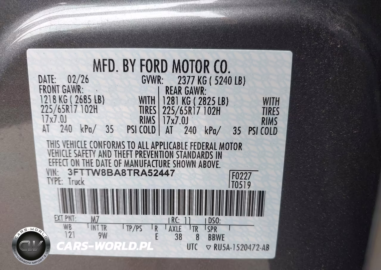 2026 Ford Maverick Xl VIN:3FTTW8BA8TRA52447 - 9