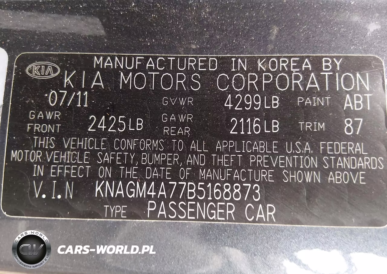 2011 Kia Optima Lx VIN:KNAGM4A77B5168873 - 9