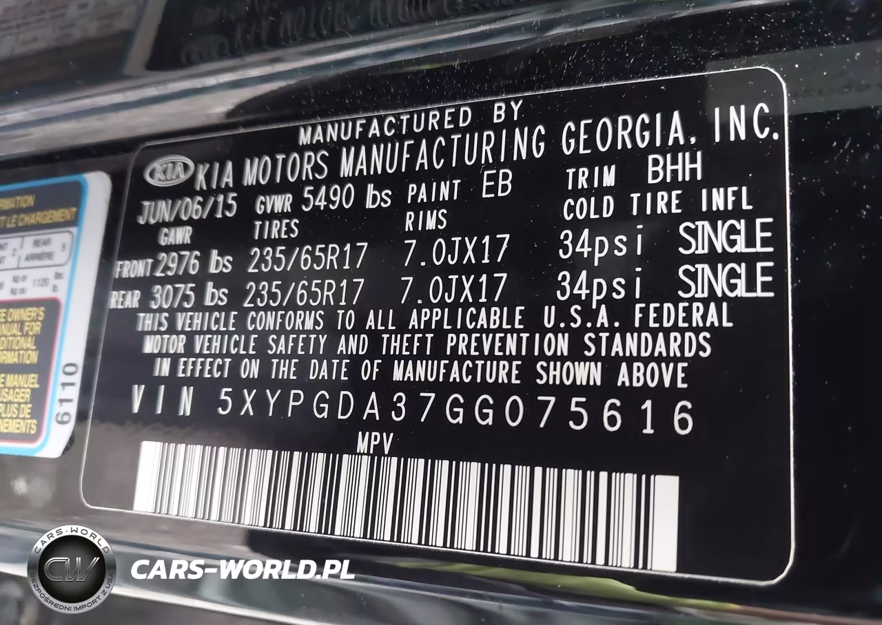 2016 Kia Sorento 2.4L Lx VIN:5XYPGDA37GG075616 - 9
