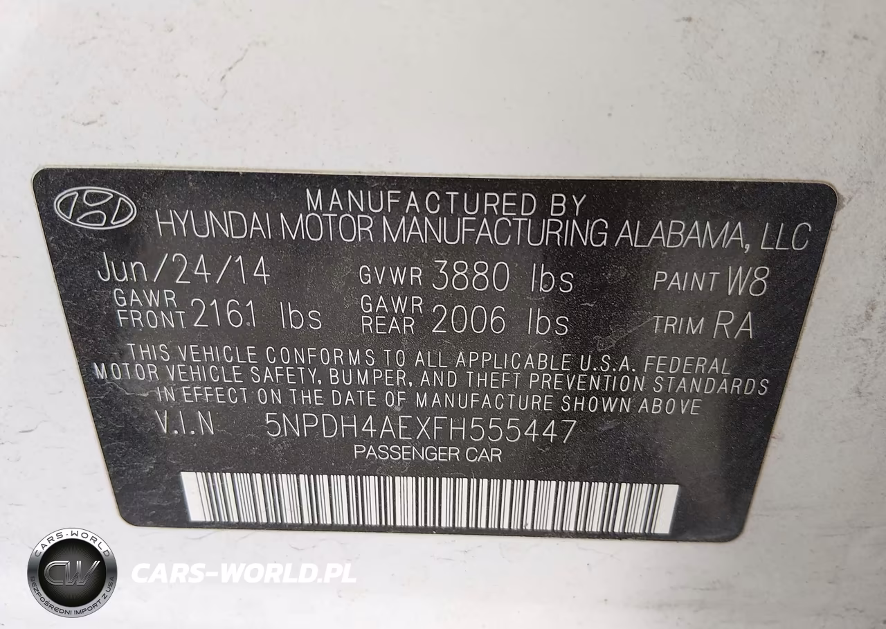 2015 Hyundai Elantra Se VIN:5NPDH4AEXFH555447 - 9