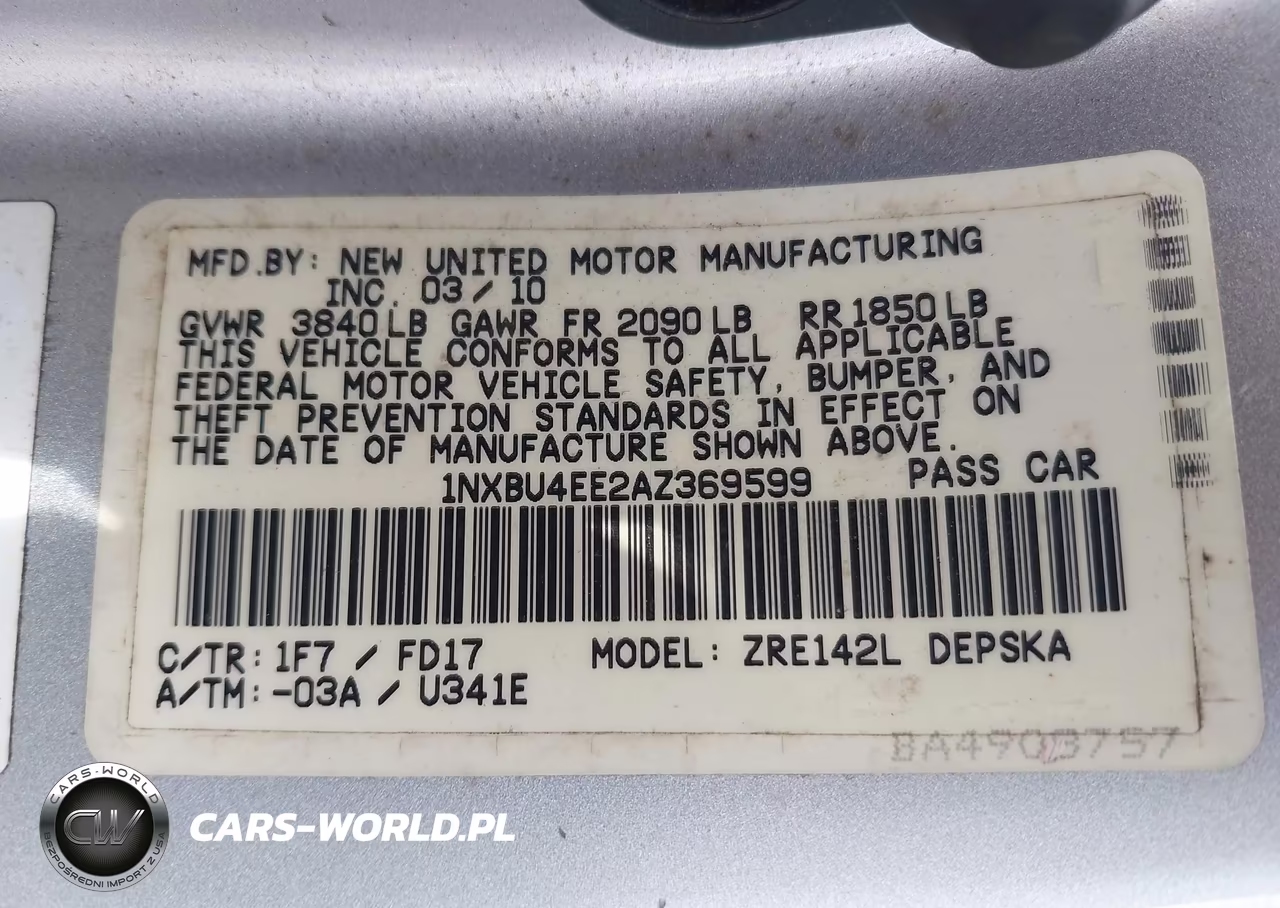 2010 Toyota Corolla S VIN:1NXBU4EE2AZ369599 - 9