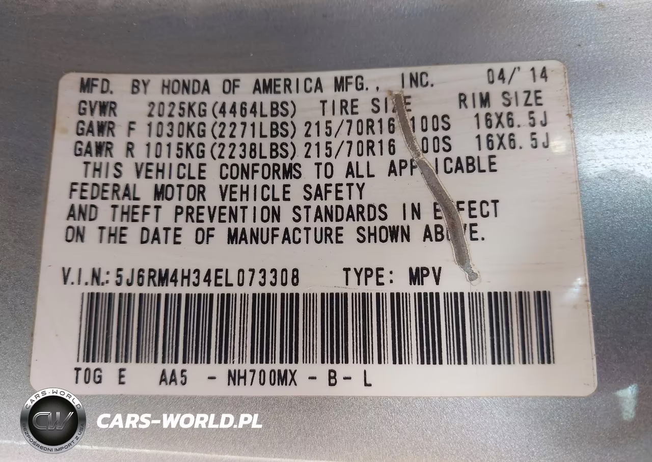 2014 Honda Cr-V Lx VIN:5J6RM4H34EL073308 - 9
