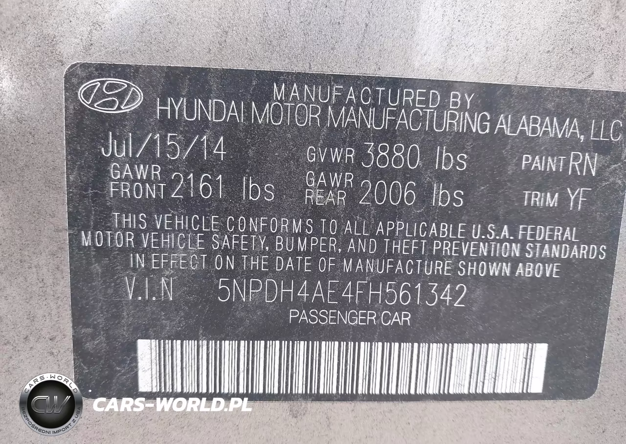 2015 Hyundai Elantra Se VIN:5NPDH4AE4FH561342 - 9