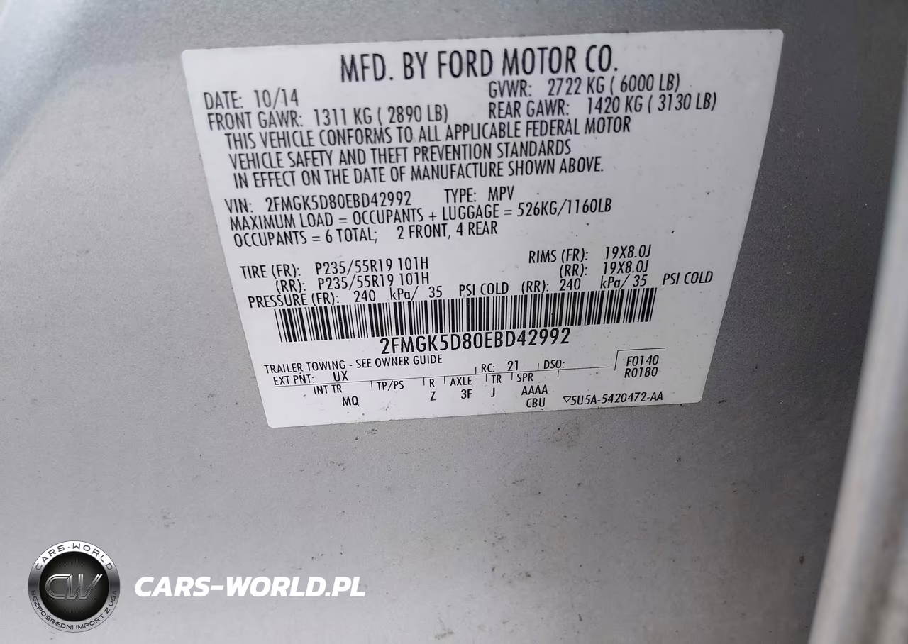 2014 Ford Flex Limited VIN:2FMGK5D80EBD42992 - 9