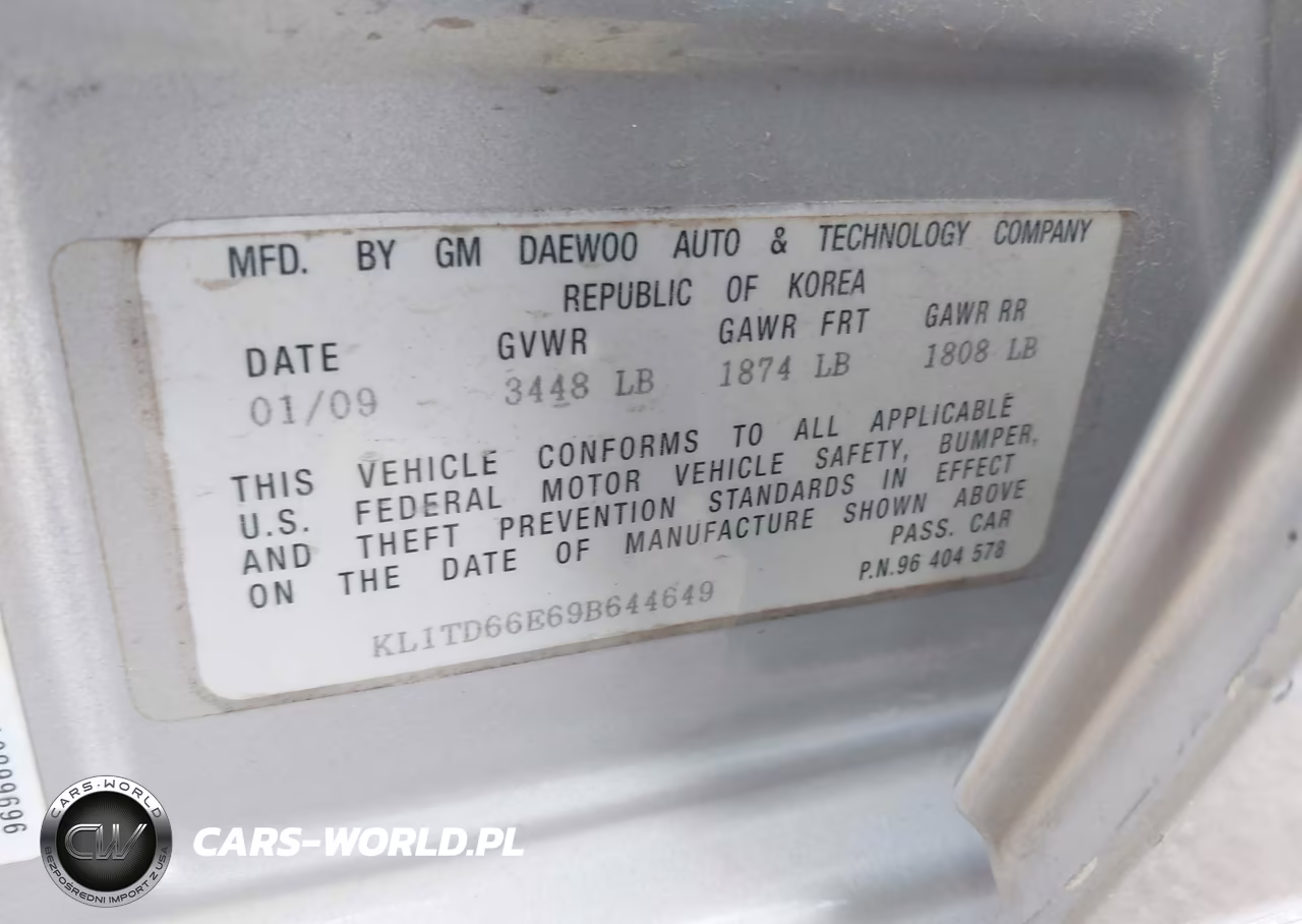 2009 Chevrolet Aveo Lt VIN:KL1TD66E69B644649 - 9