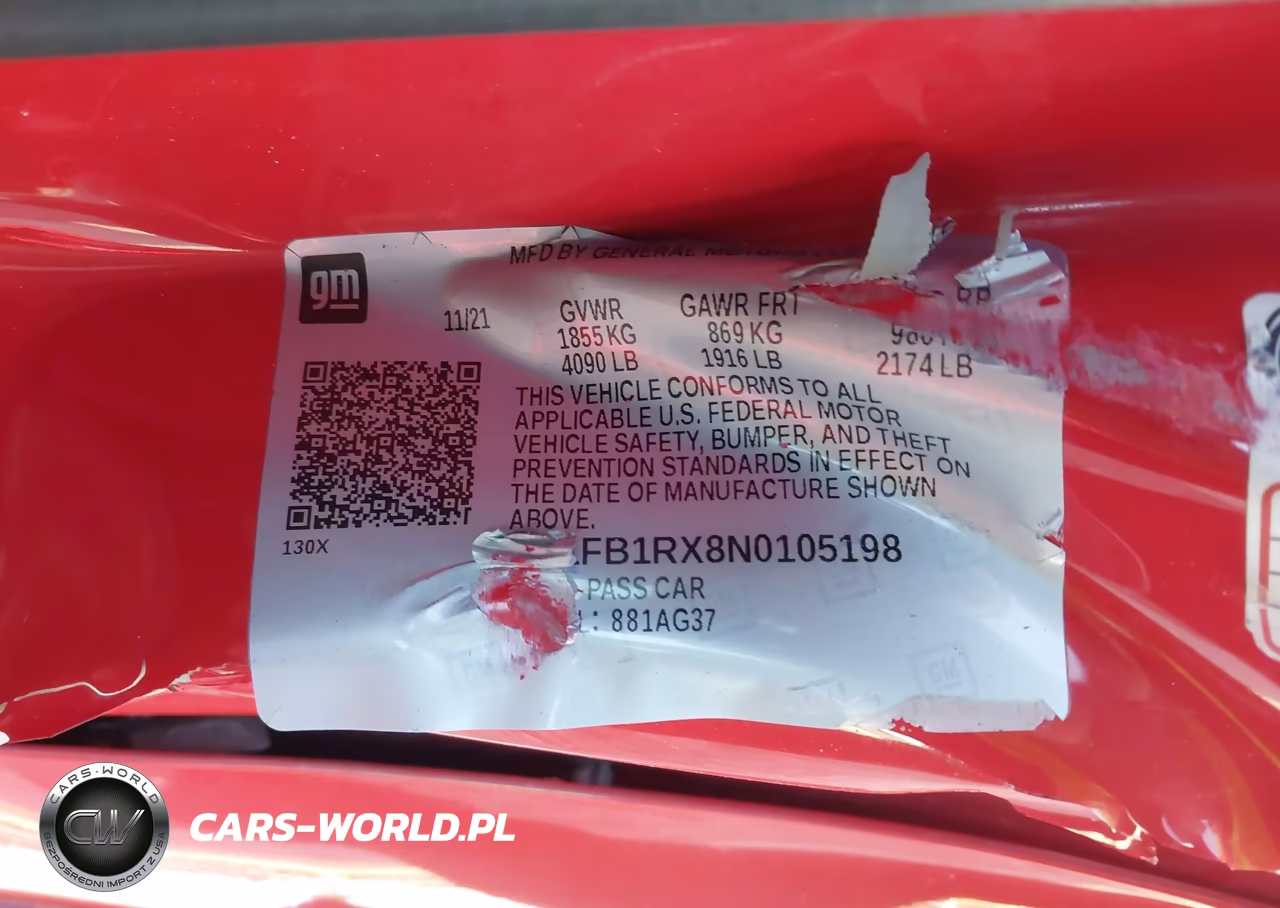 2022 Chevrolet Camaro Rwd 1Ls VIN:1G1FB1RX8N0105198 - 9