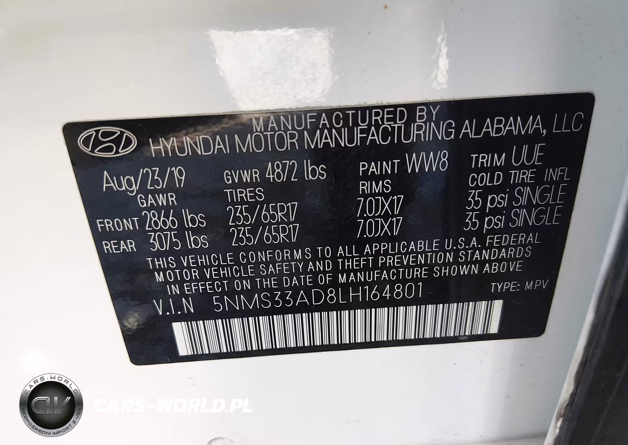2020 Hyundai Santa Fe Sel VIN:5NMS33AD8LH164801 - 9