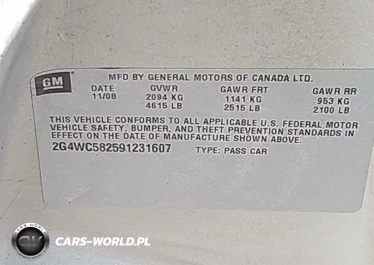 2009 Buick Lacrosse Cx VIN:2G4WC582591231607 - 9