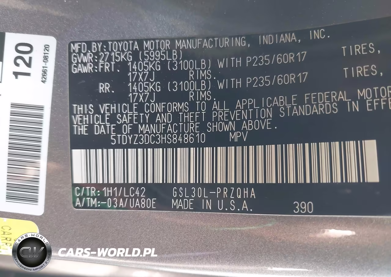 2017 Toyota Sienna Xle 8 Passenger VIN:5TDYZ3DC3HS848610 - 9