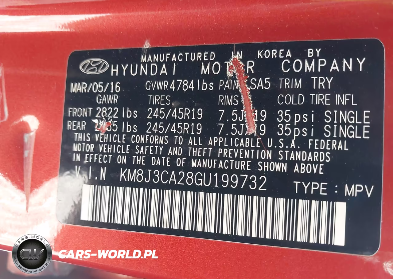 2016 Hyundai Tucson Sport VIN:KM8J3CA28GU199732 - 9