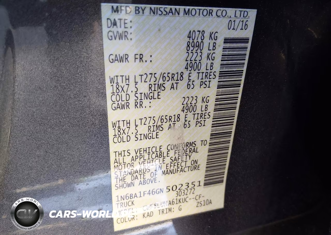 2016 Nissan Titan Xd Pro-4X Diesel VIN:1N6BA1F46GN502351 - 9