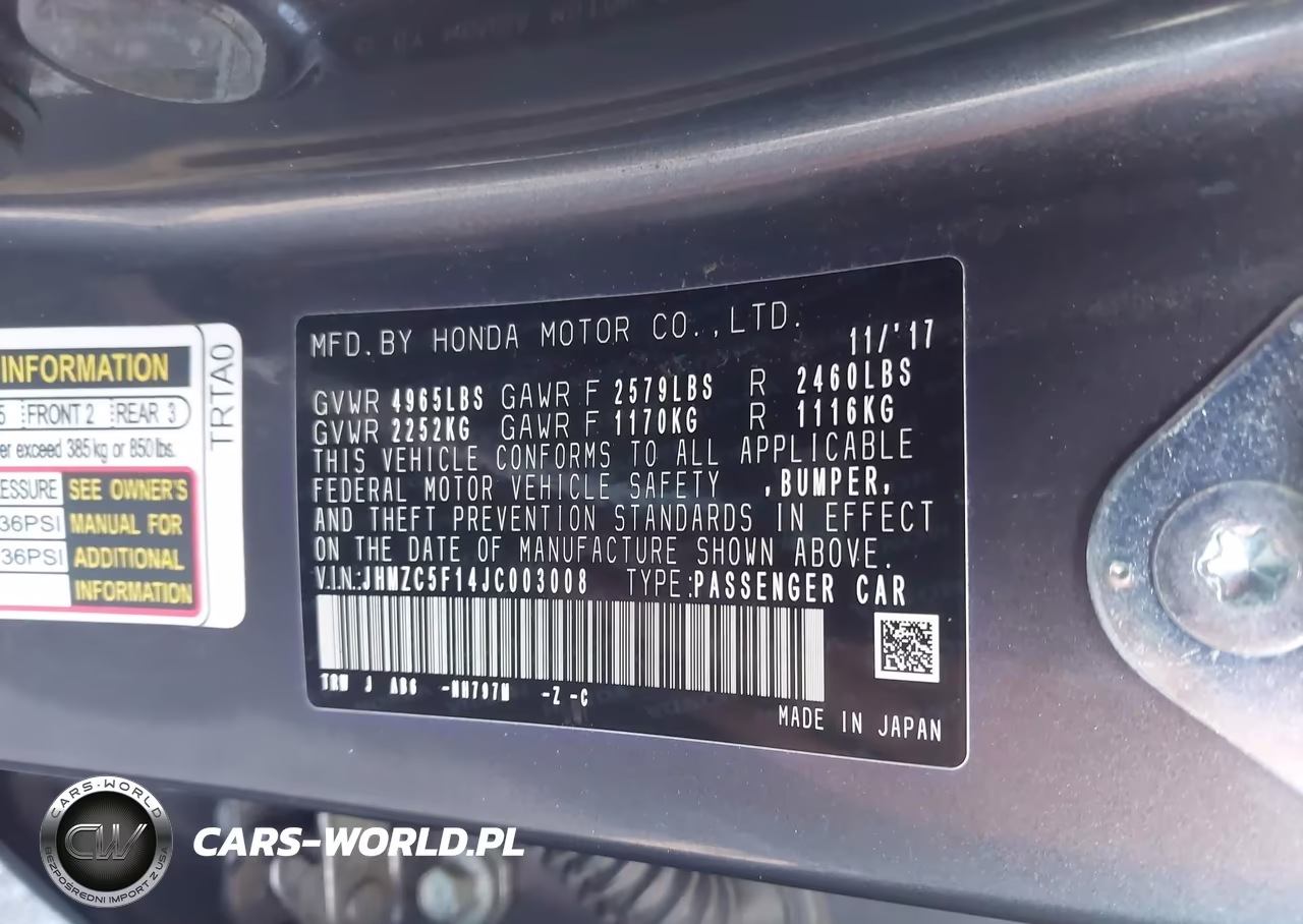 2018 Honda Clarity Plug-In Hybrid VIN:JHMZC5F14JC003008 - 9