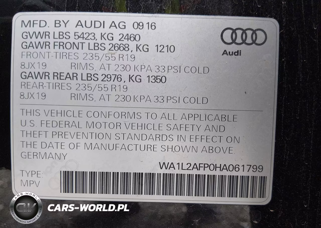 2017 Audi Q5 2.0T Premium VIN:WA1L2AFP0HA061799 - 9