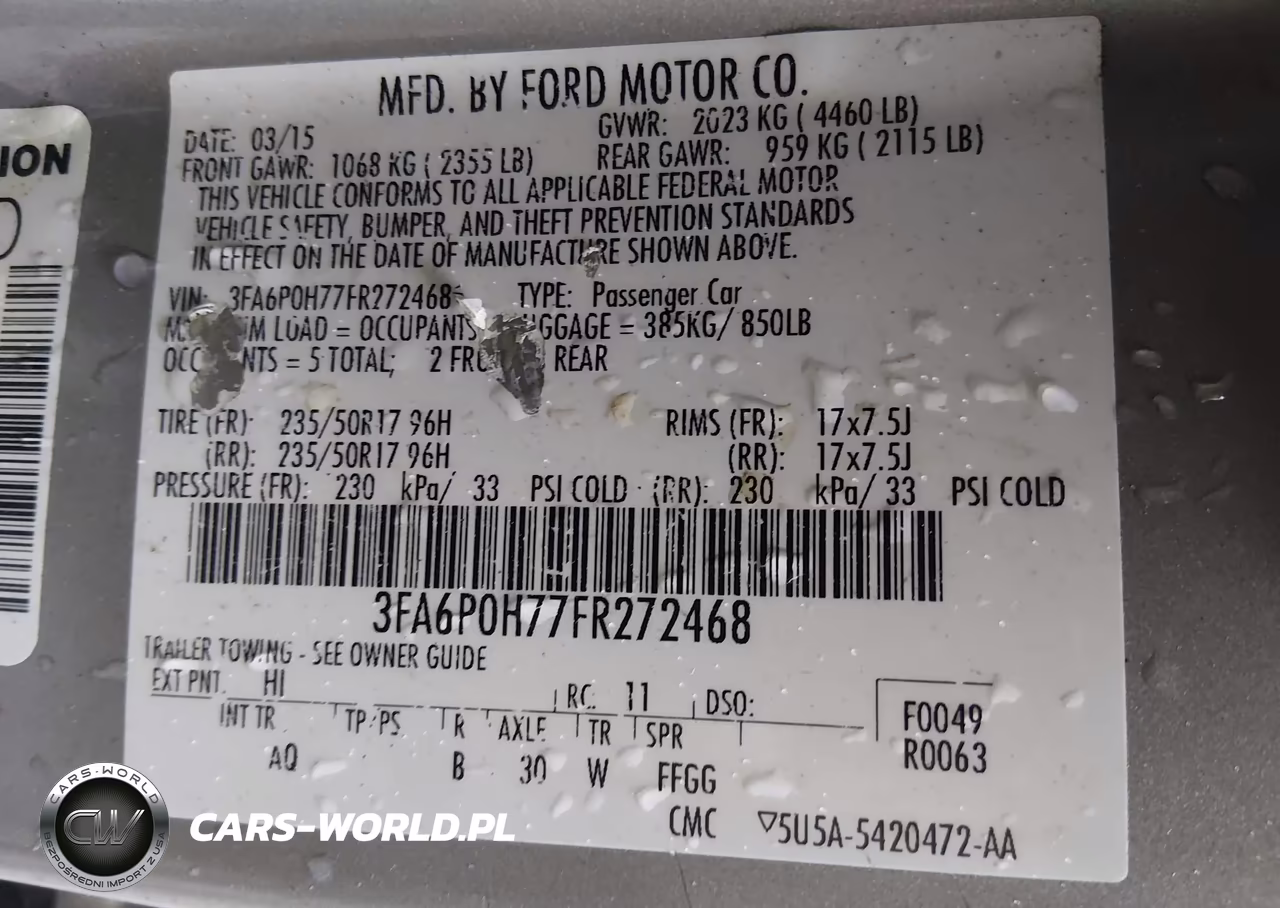 2015 Ford Fusion Se VIN:3FA6P0H77FR272468 - 9