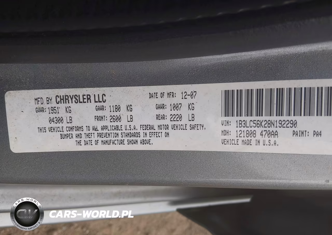 2008 Dodge Avenger Sxt VIN:1B3LC56K28N192290 - 9