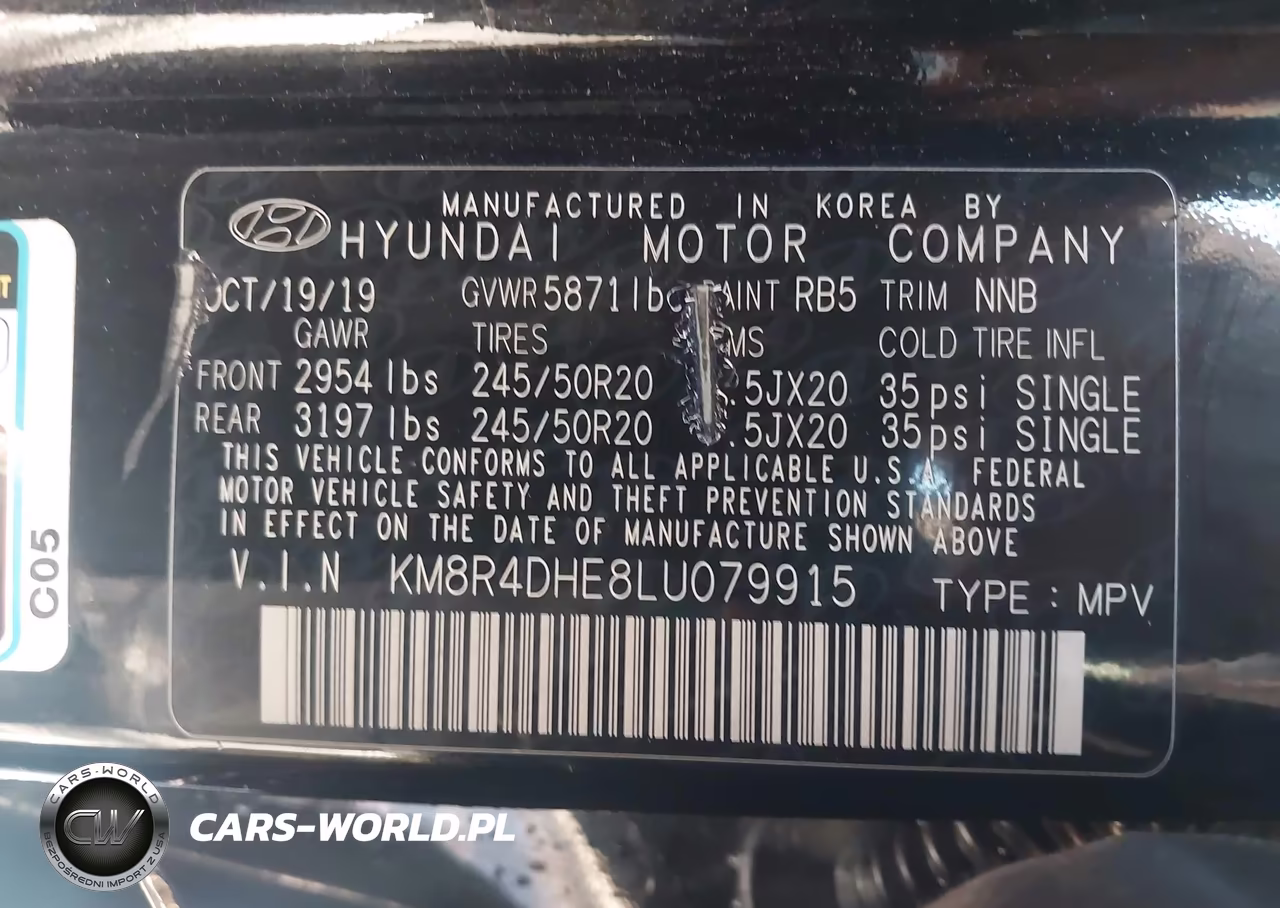 2020 Hyundai Palisade Sel VIN:KM8R4DHE8LU079915 - 9