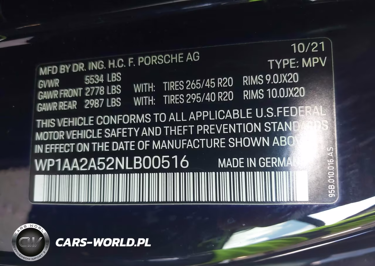 2022 Porsche Macan VIN:WP1AA2A52NLB00516 - 9