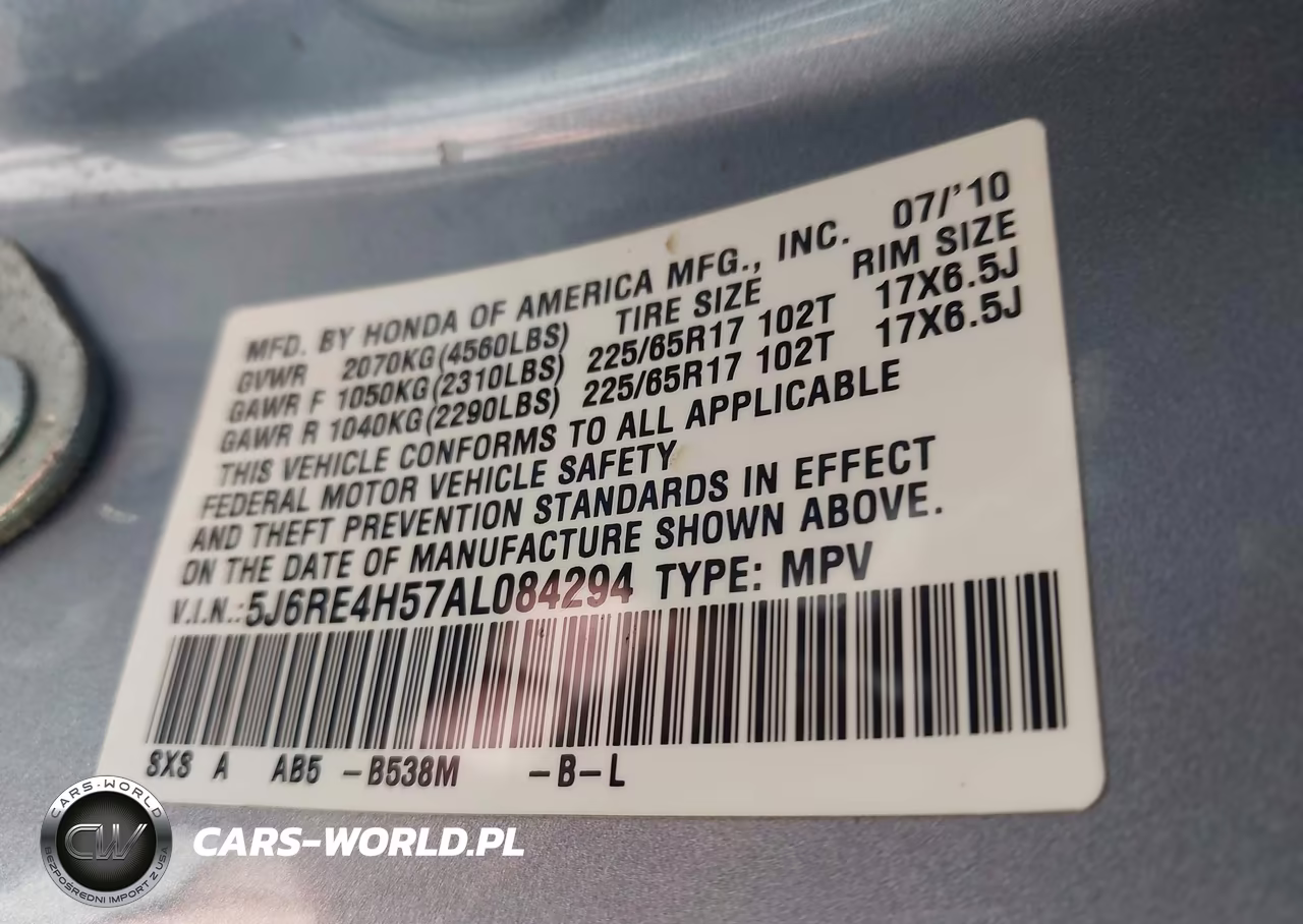 2010 Honda Cr-V Ex VIN:5J6RE4H57AL084294 - 9