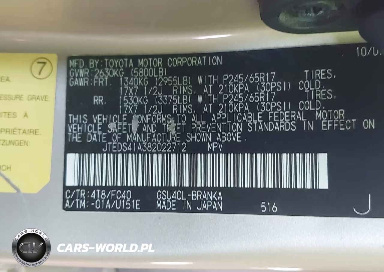 2008 Toyota Highlander VIN:JTEDS41A382022712 - 9