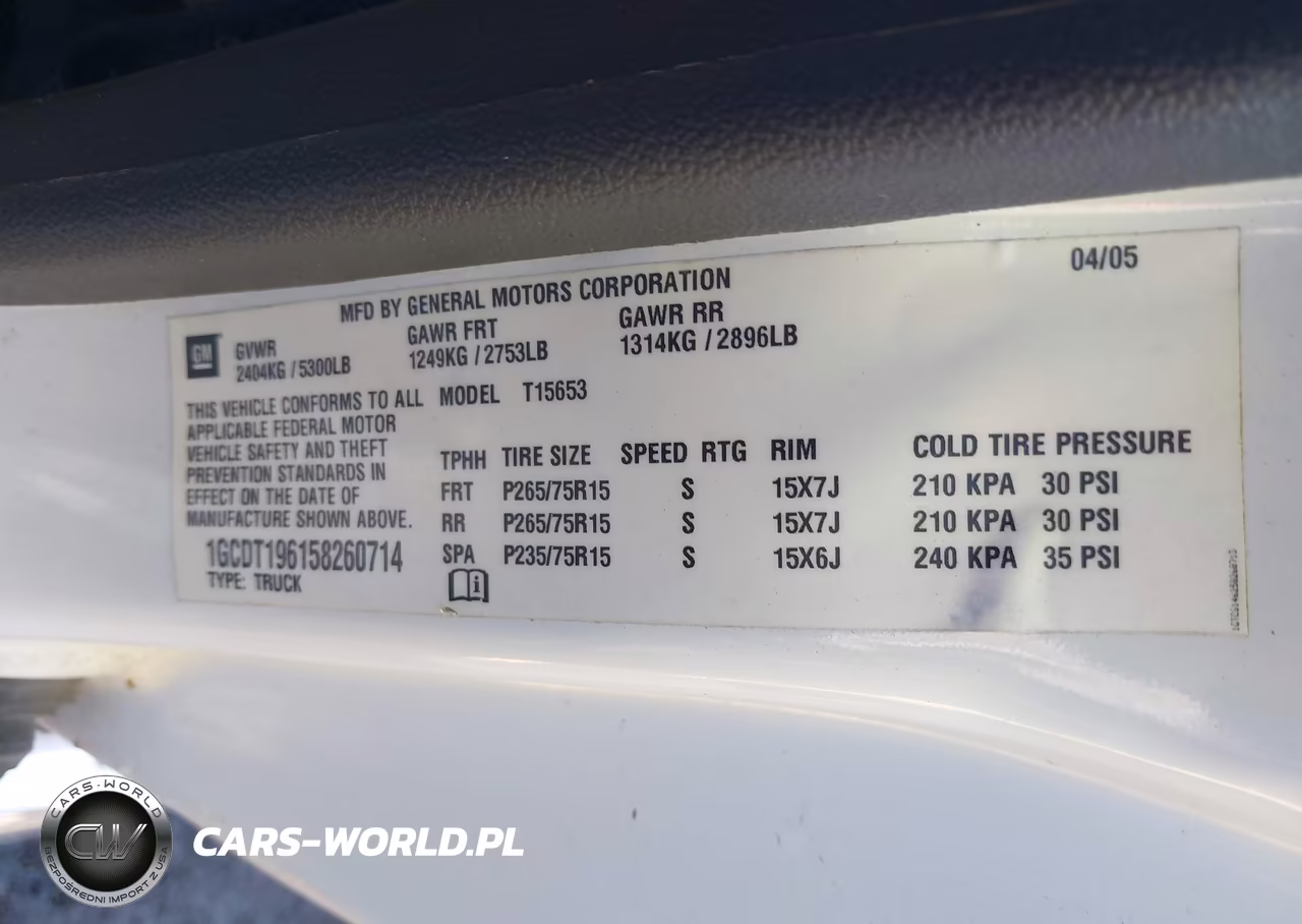 2005 Chevrolet Colorado Ls VIN:1GCDT196158260714 - 9