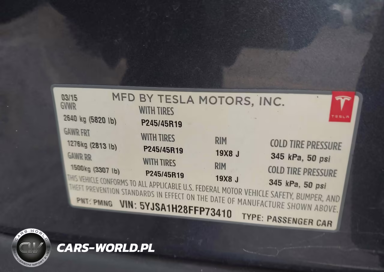 2015 Tesla Model S 70D-85D-P85D VIN:5YJSA1H28FFP73410 - 9