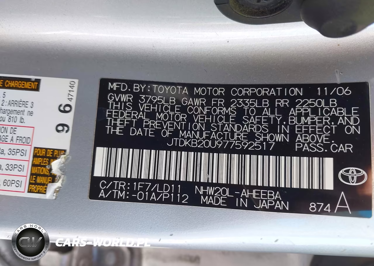 2007 Toyota Prius Touring VIN:JTDKB20U977592517 - 9