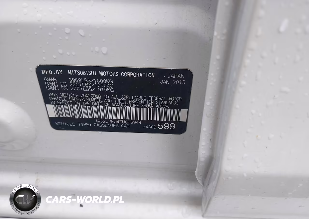 2015 Mitsubishi Lancer Es VIN:JA32U2FU4FU015944 - 9