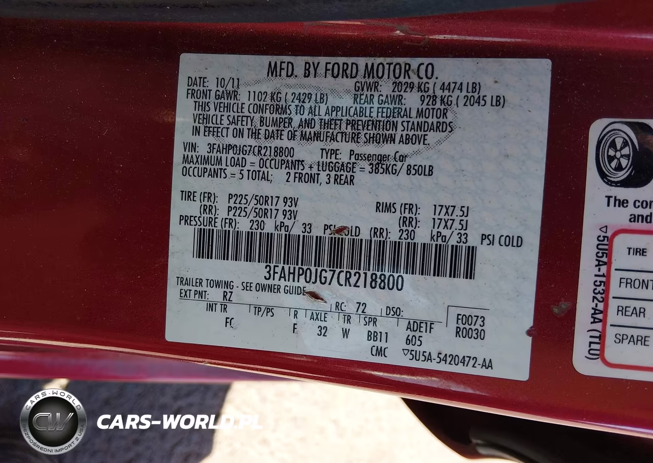 2012 Ford Fusion Sel VIN:3FAHP0JG7CR218800 - 9