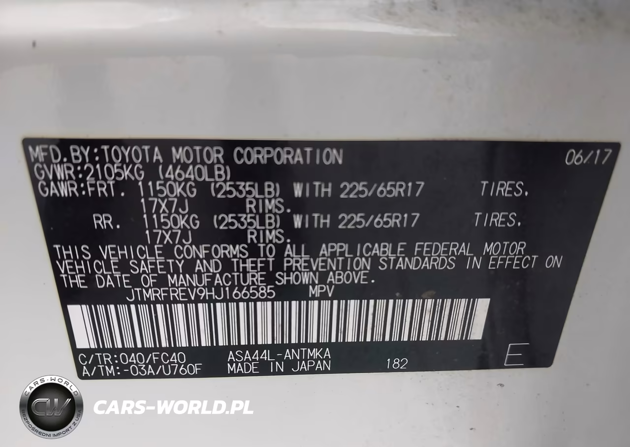 2017 Toyota Rav4 Xle VIN:JTMRFREV9HJ166585 - 9