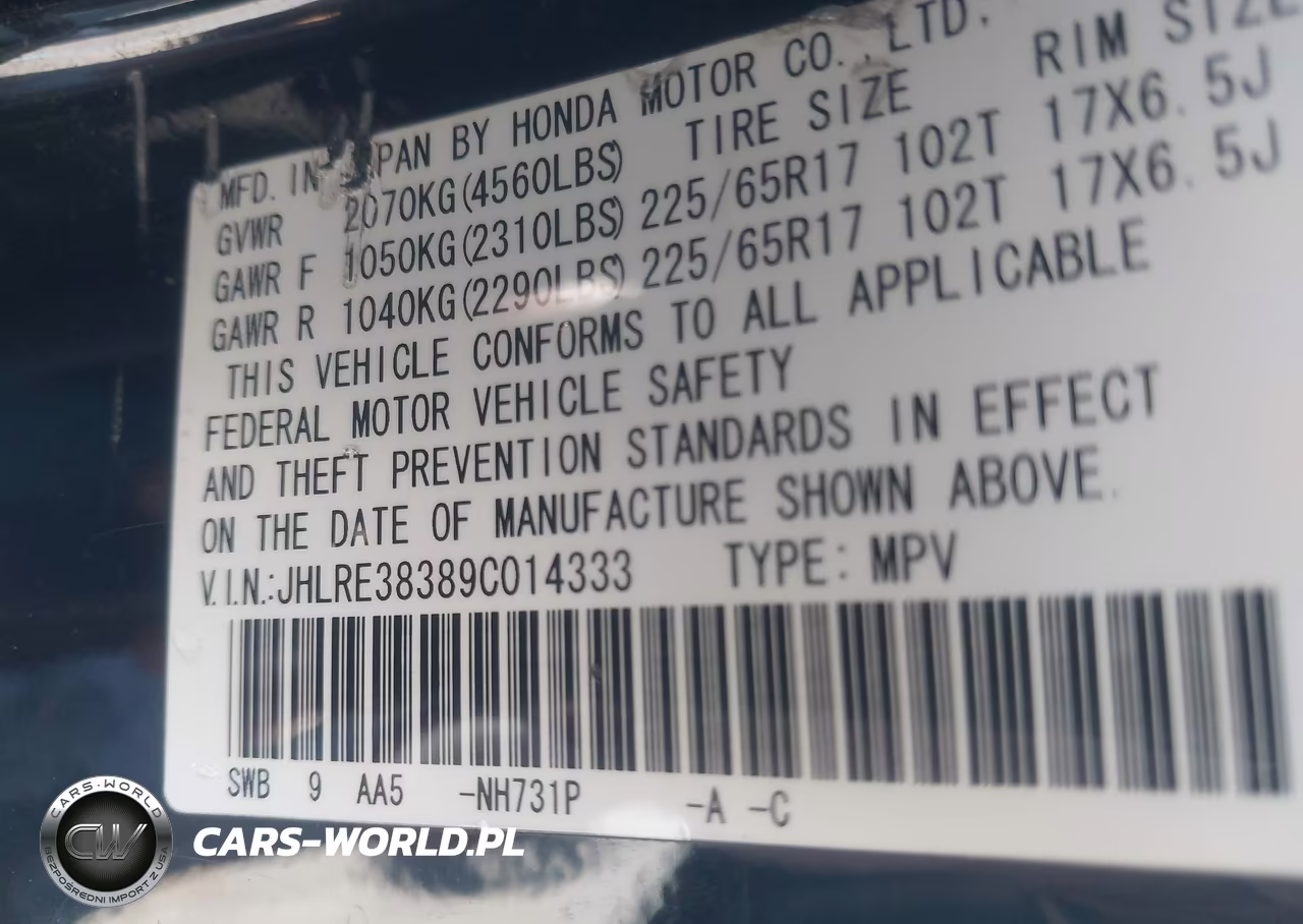2009 Honda Cr-V Lx VIN:JHLRE38389C014333 - 9