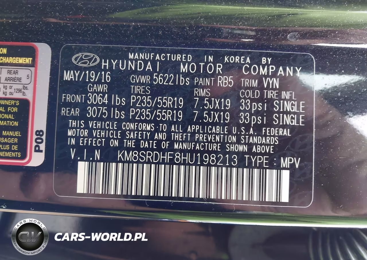 2017 Hyundai Santa Fe Se Ultimate VIN:KM8SRDHF8HU198213 - 9