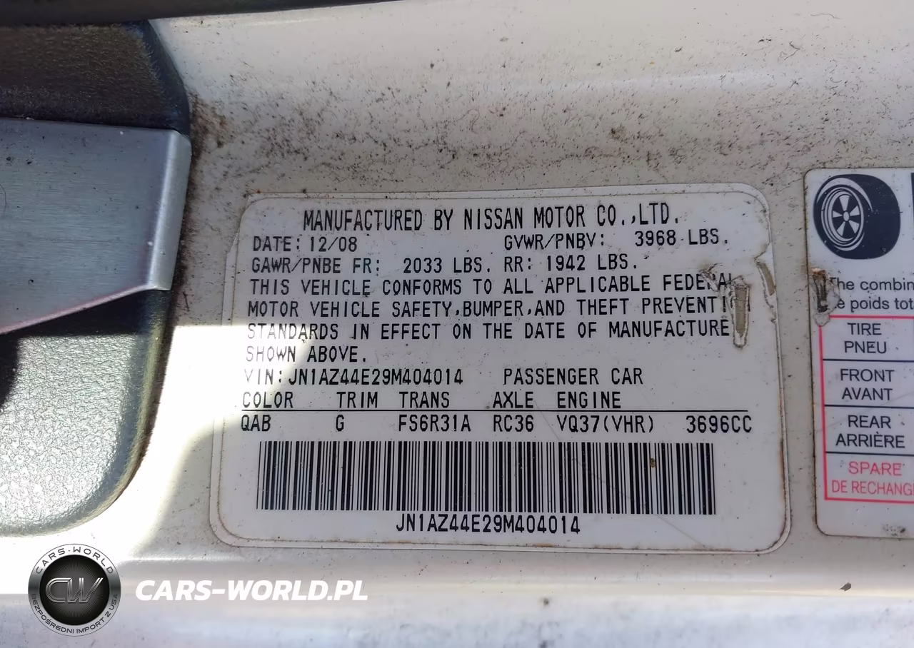 2009 Nissan 370Z VIN:JN1AZ44E29M404014 - 9