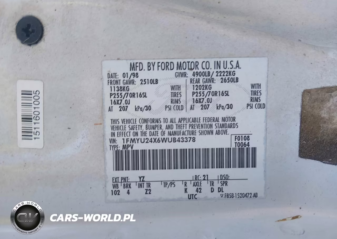 1998 Ford Explorer Sport VIN:1FMYU24X6WUB43378 - 9