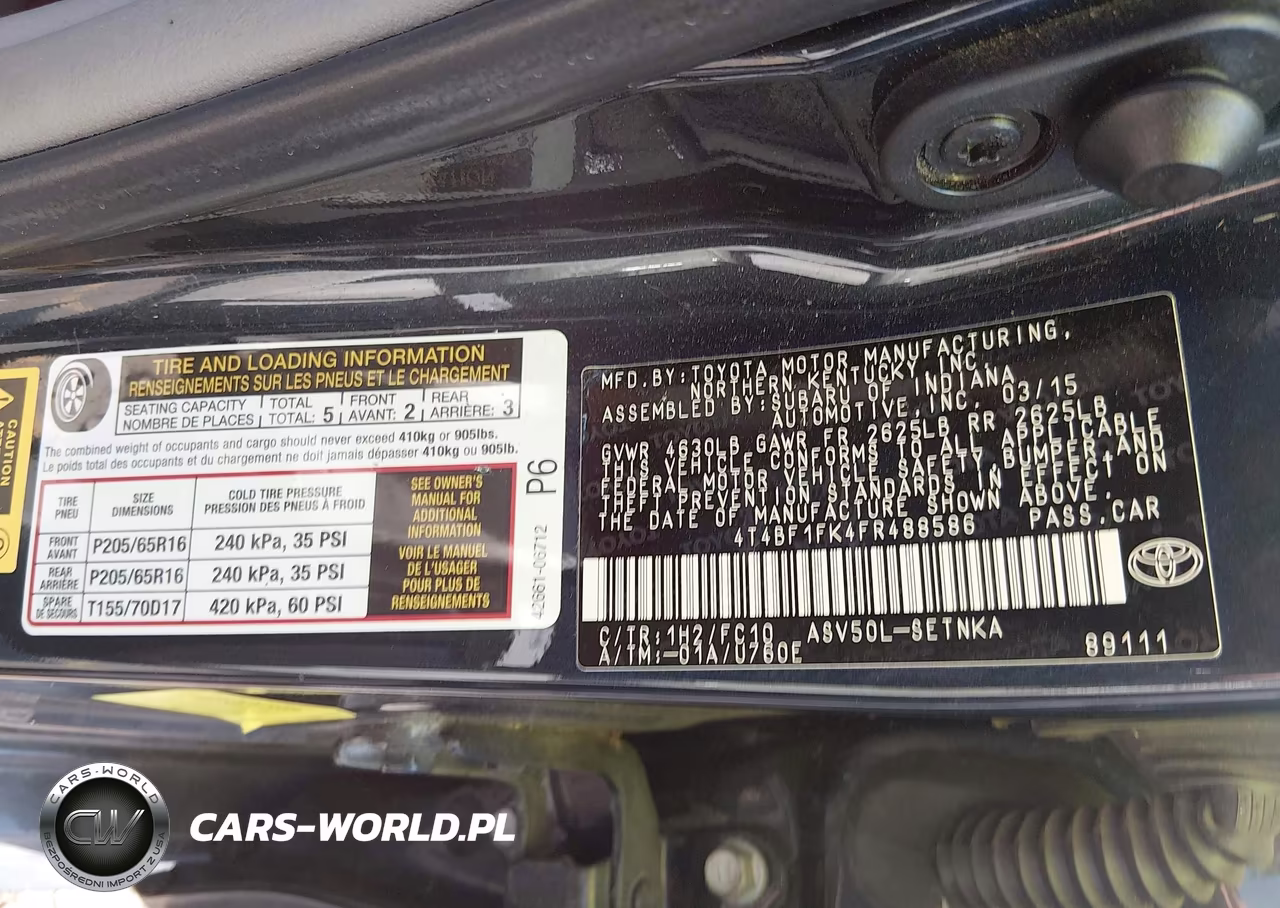 2015 Toyota Camry Le VIN:4T4BF1FK4FR488586 - 9