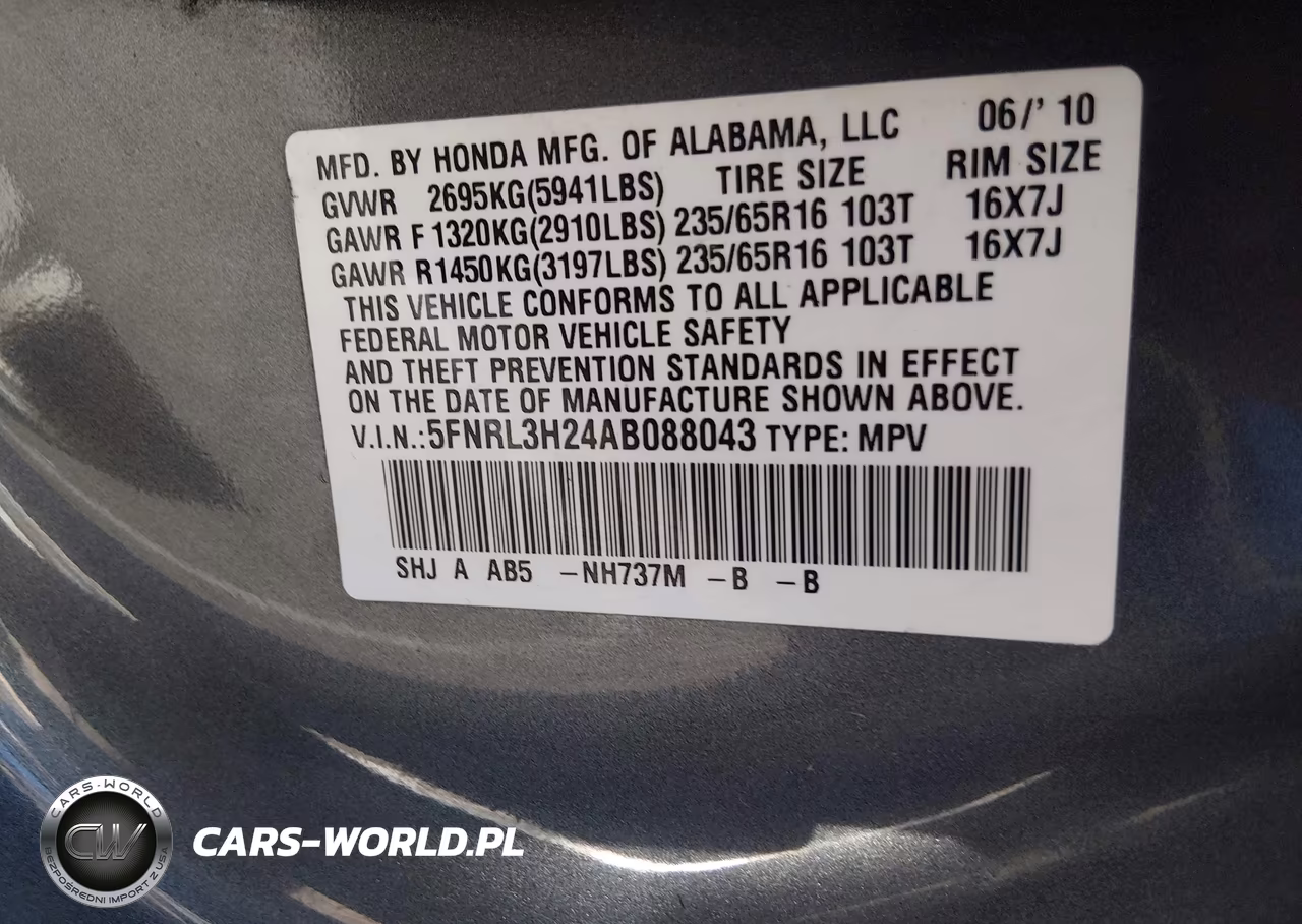2010 Honda Odyssey Lx VIN:5FNRL3H24AB088043 - 9