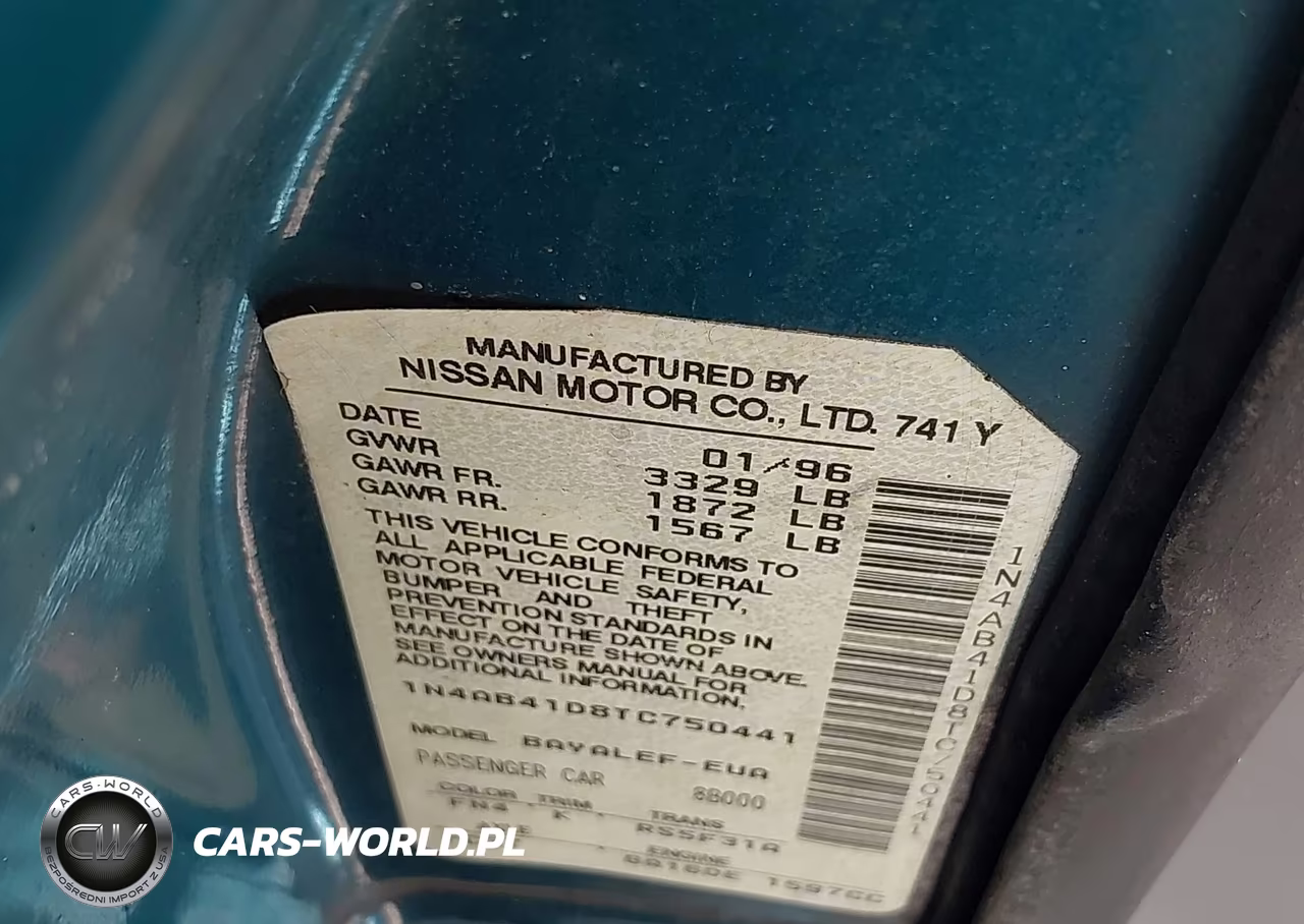 1996 Nissan Sentra E-Xe-Gxe-Gle VIN:1N4AB41D8TC750441 - 9