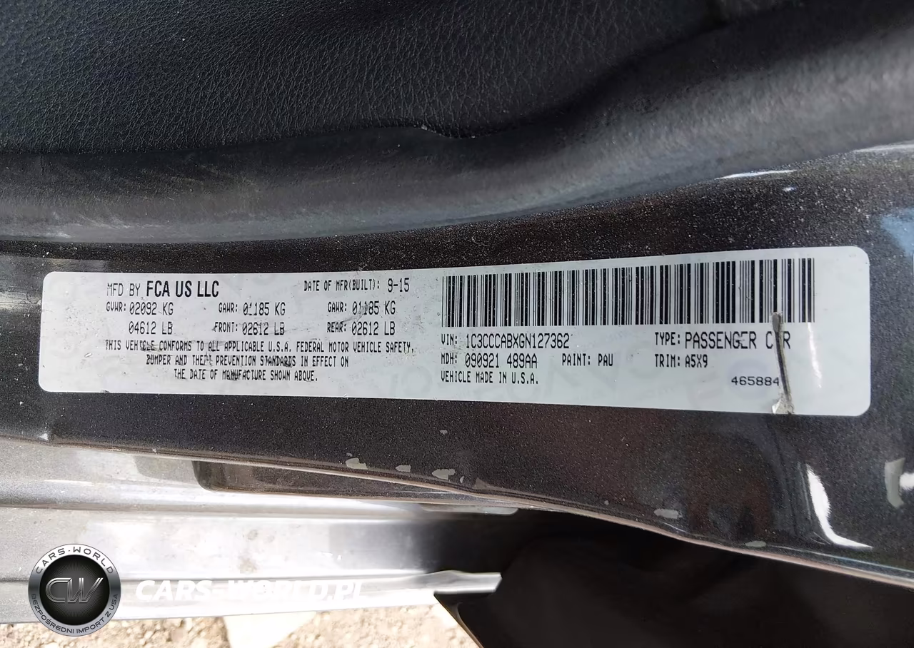 2016 Chrysler 200 Limited VIN:1C3CCCABXGN127362 - 9