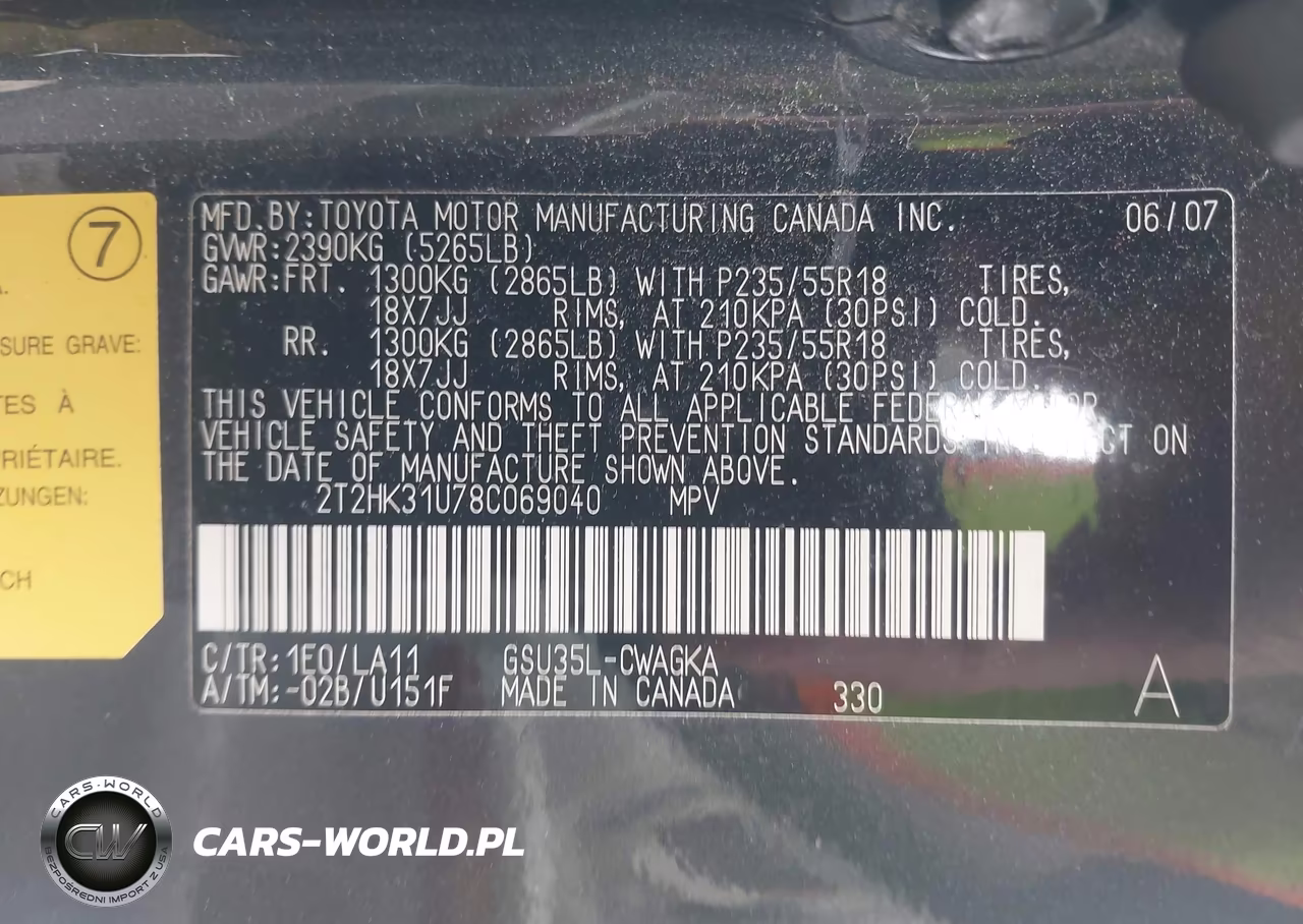2008 Lexus Rx 350 VIN:2T2HK31U78C069040 - 9